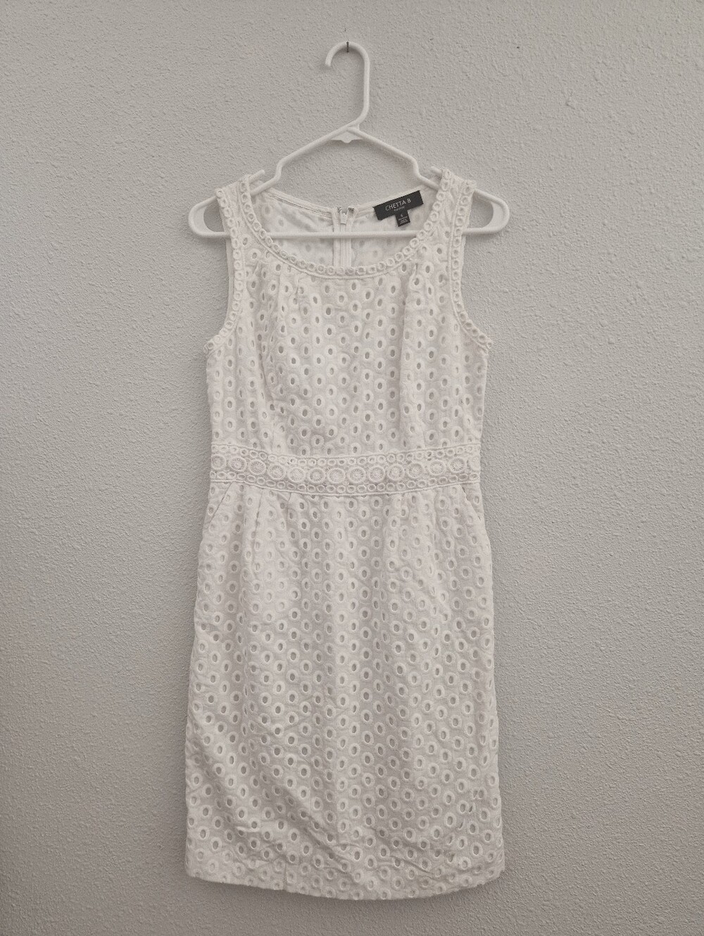 White Eyelet Sheath Dress